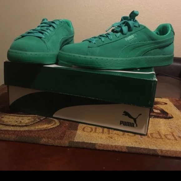 puma suede classic mint green